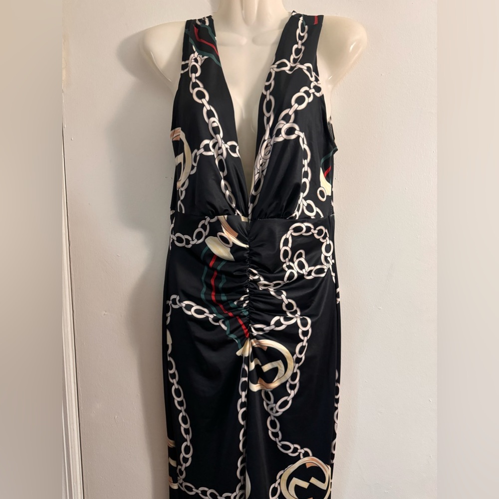 Designer Chain Print Dress - Picture 7 of 11
